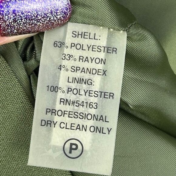 Calvin Klein Double Breasted Military Green Button Front Dress Sleeveless sz 8 - Picture 14 of 14